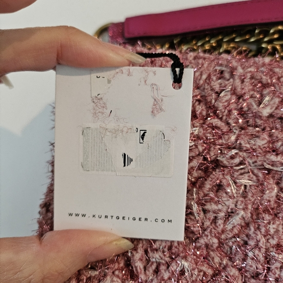 NWT Kurt Geiger London Kensington Tweed pink shoulder w/dustbag - Picture 10 of 10